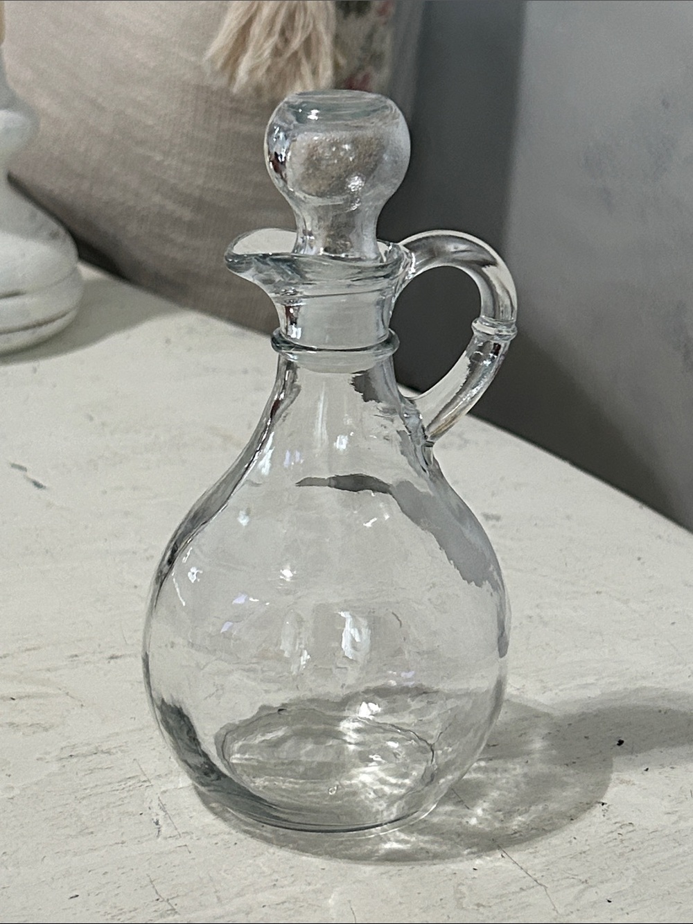Clear Glass Oil Cruet with Stopper - Unbranded